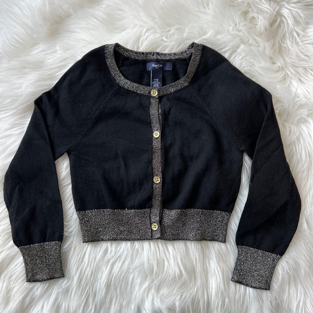 GAP Black and Gold Girls Cardigan XS